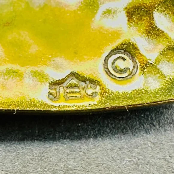 Jeep Collins Sterling Silver & Brass Hammered Post Earrings Signed - Picture 2 of 6